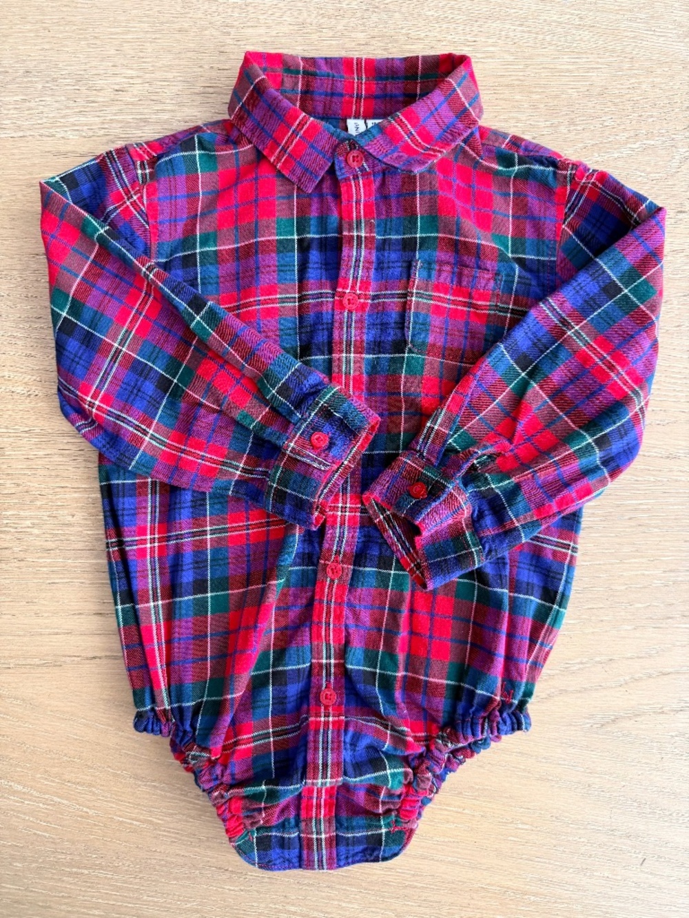 Janie and Jack Baby Tartan Plaid Flannel Bodysuit | 18-24 Months